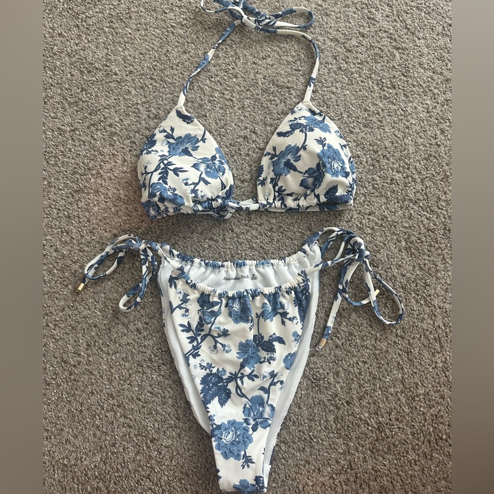 Abercrombie Floral Blue and White Bikini Set